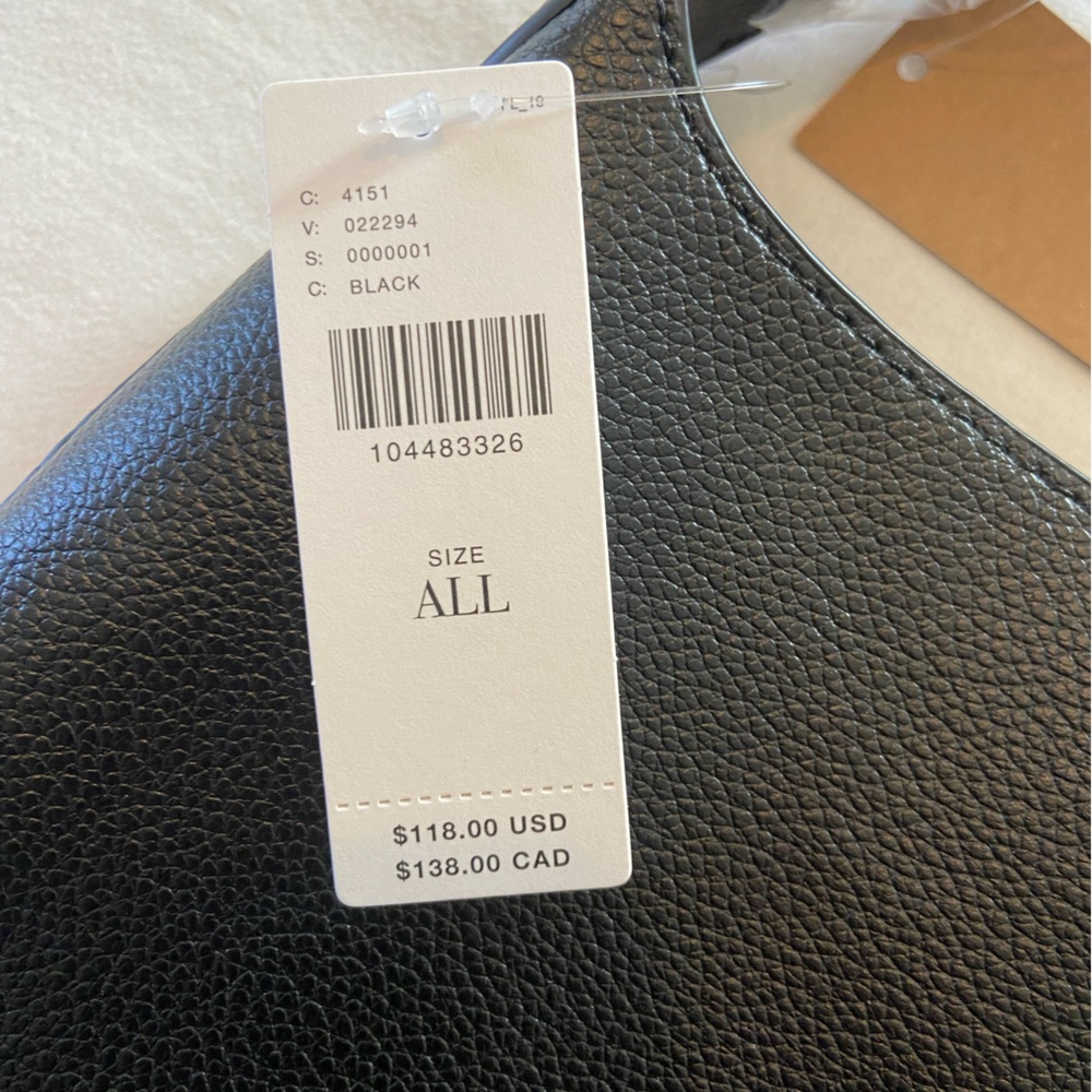 NWT Anthropologie Black Leather Tote Bag - Picture 6 of 7